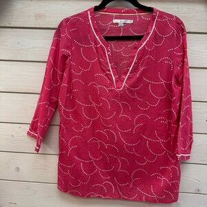 Boden Pink Tunic with White Accents